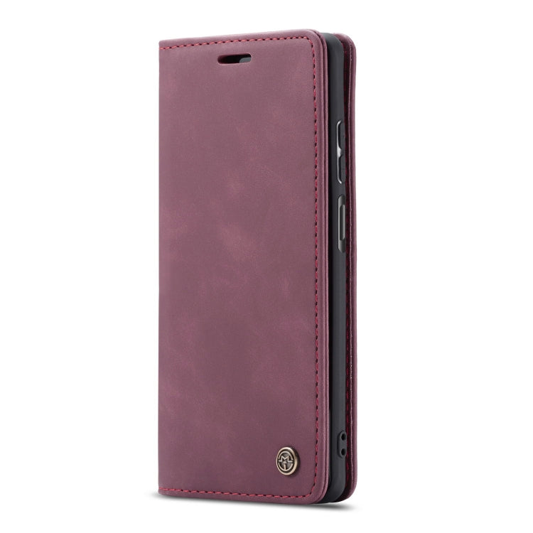 Para Huawei P Smart 2021 Caseme-013 Funda de cuero Horizontal Horizontal Horizontal Frostontal Multifuncional con ranura para tarjeta y soporte y cartera (Rojo del vino)