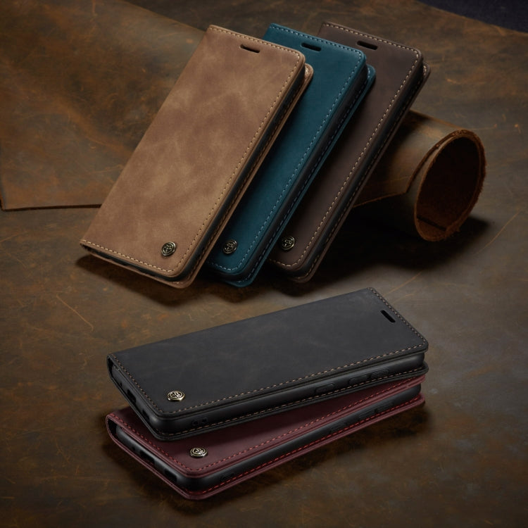 Para Huawei P Smart 2021 Caseme-013 Funda de cuero Horizontal Horizontal Horizontal Frostontal Multifuncional con ranura para tarjeta y soporte y cartera (Rojo del vino)