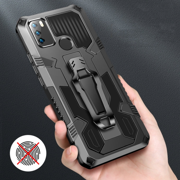 Para Infinix Hot 9 Play Machine Armor Warrior Aftersproof PC + TPU Funda protectora (Negro)