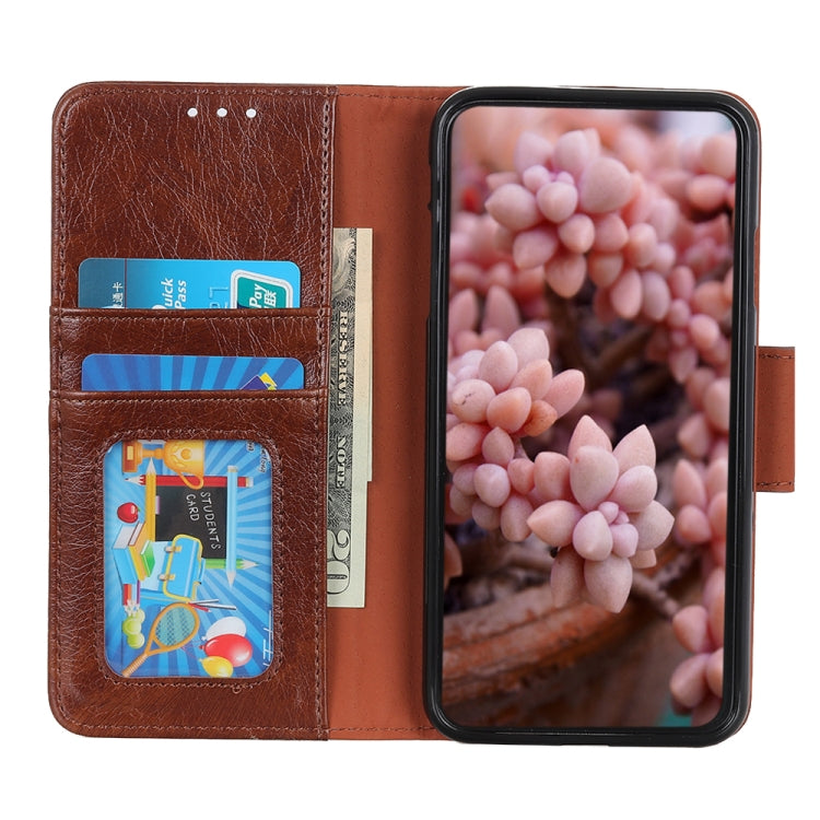 Para Sony Xperia Ace II Hebilla de cobre Nappa Texture Horizontal Flip Funda de cuero con soporte y tragamonedas y billetera (marrón)