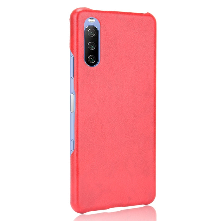 Para Sony Xperia 10 III TRACKI TEXTURE TEXTURE TEXTURE PC + PU CASE (ROJO)