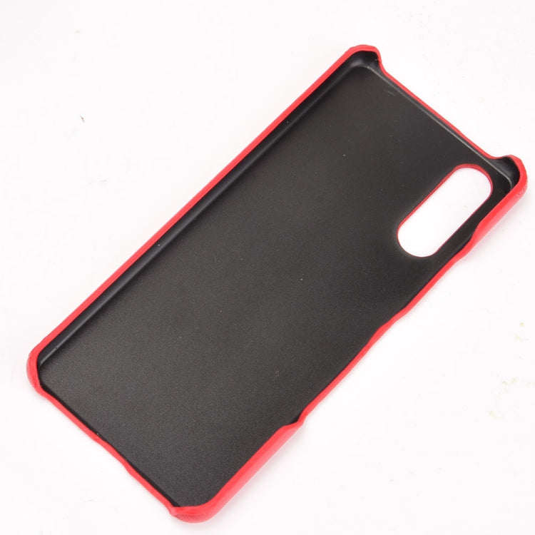 Para Sony Xperia 10 III TRACKI TEXTURE TEXTURE TEXTURE PC + PU CASE (ROJO)