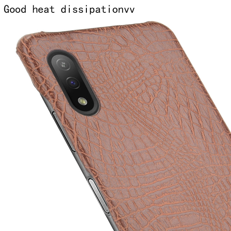 Para Sony Xperia ACE II a prueba de golpes Textura de cocodrilo PC + caso PU (Marrón)