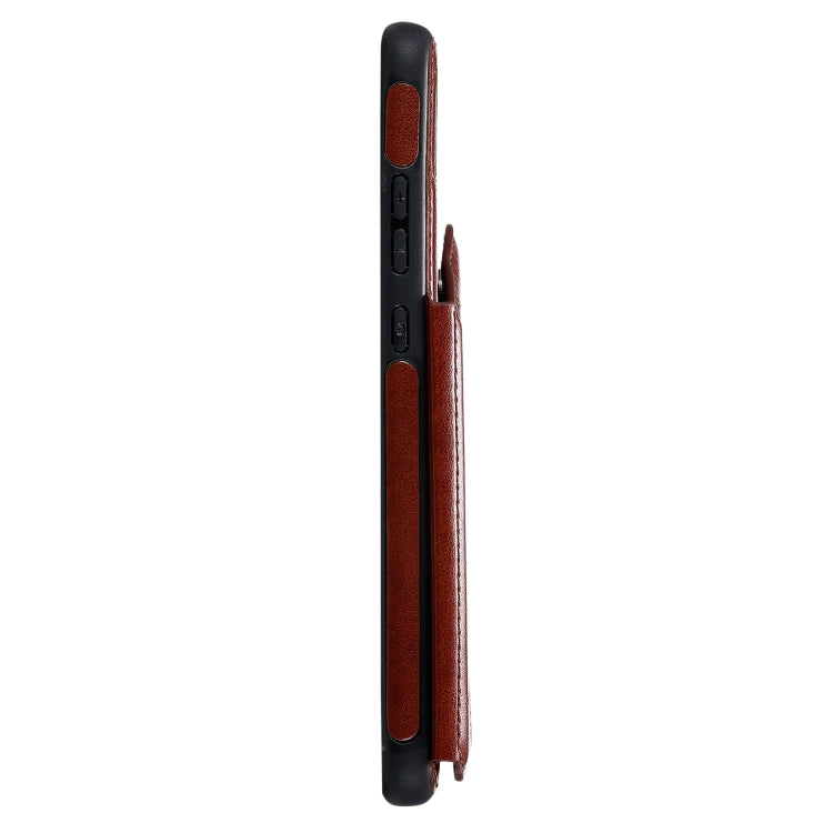 Funda protectora a prueba de golpes con patrón de relieve de árbol de gato Huawei Mate 30 con ranuras para tarjetas y marco de fotos (marrón)