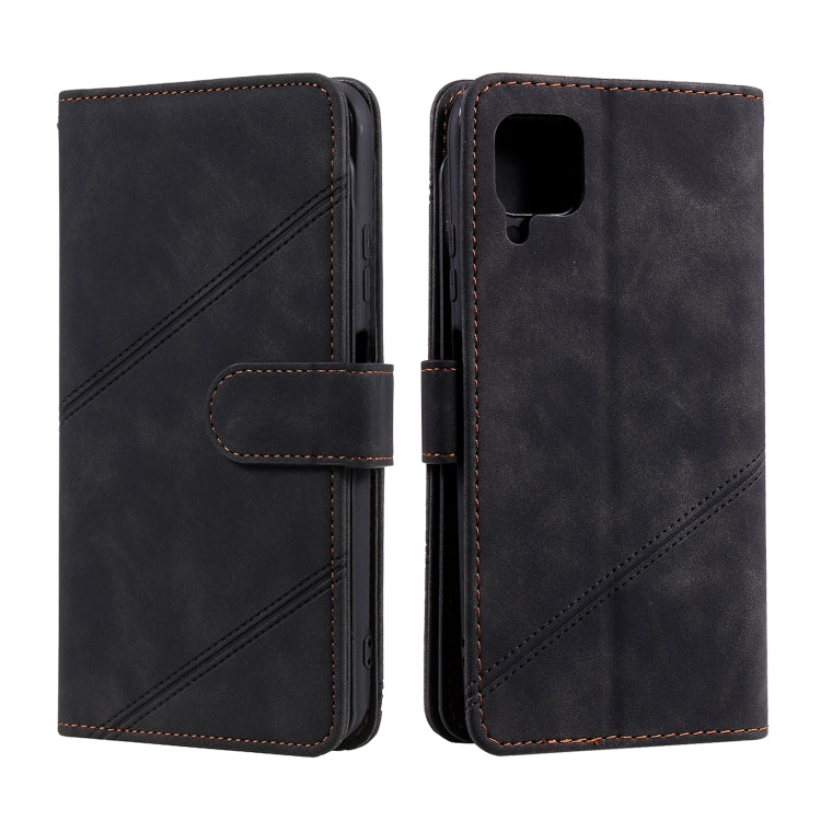 Para Huawei P40 Lite Siente la piel de la piel de la piel de la piel Horizontal Flip PU Funda con soporte y tragamonedas de tarjetas múltiples y billetera y lanyard y marco de fotos (negro)