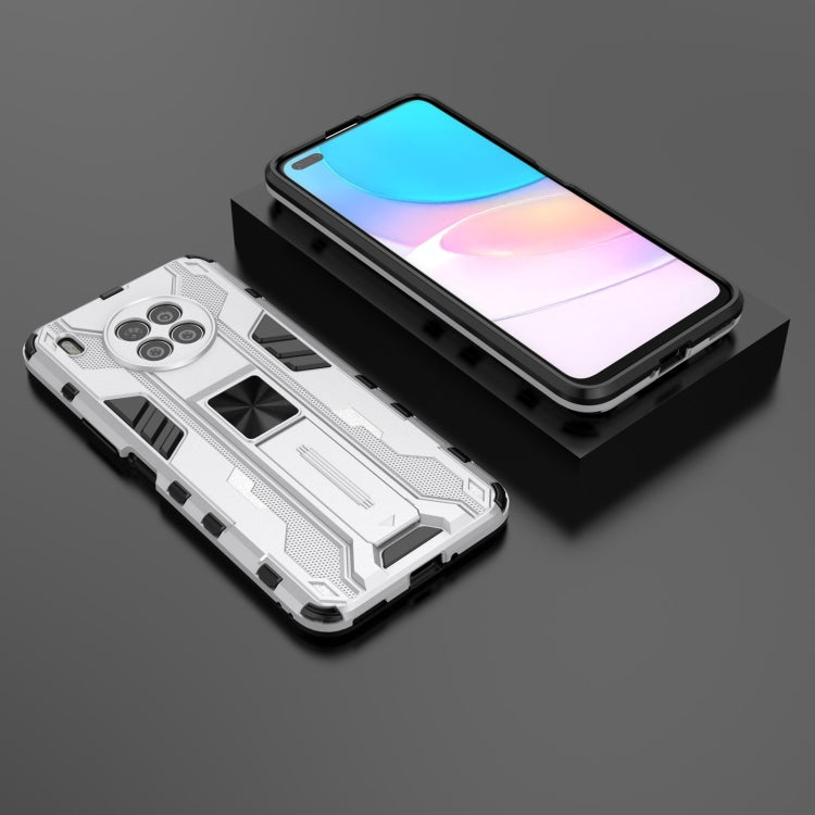 Para Huawei NOVA 8I SUPERSONIC PC + TPU Funda protectora a prueba de golpes con titular (plata)