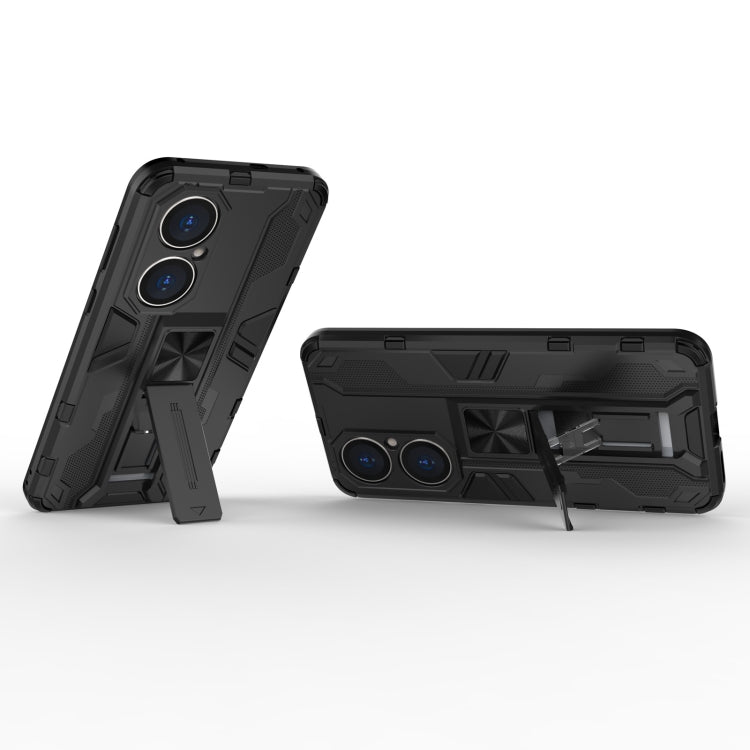 Para Huawei P50 Supersonic PC + TPU Funda protectora a prueba de golpes con titular (negro)