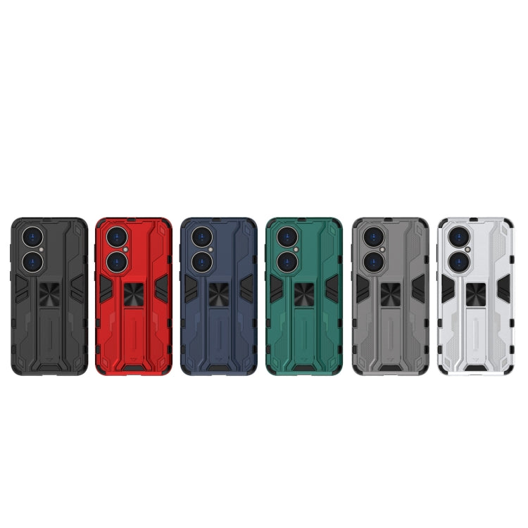 Para Huawei P50 Supersonic PC + TPU Funda protectora a prueba de golpes con titular (negro)