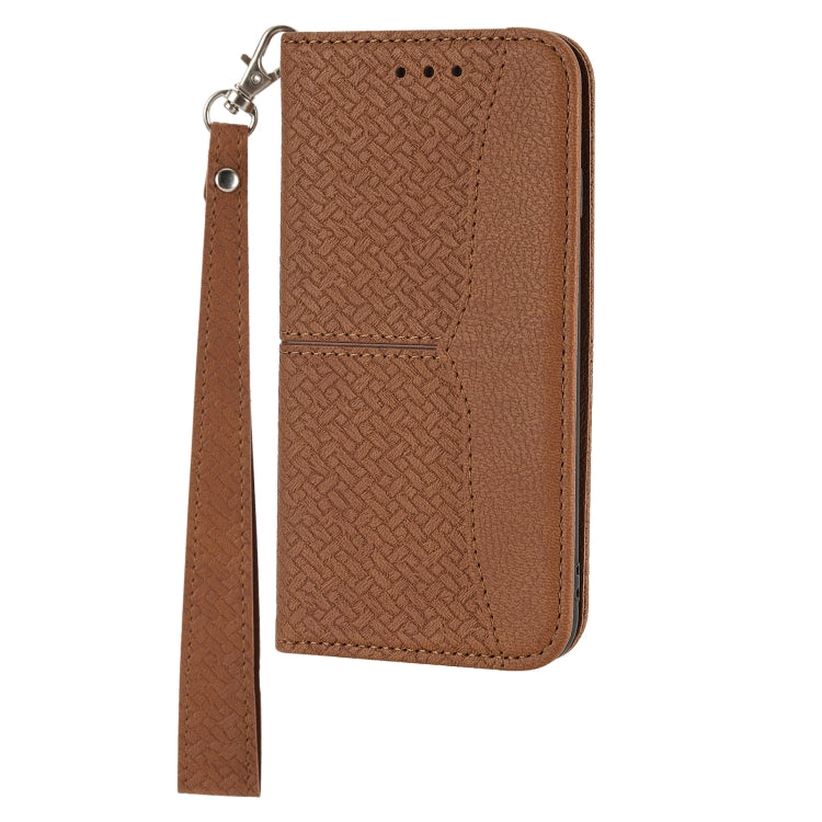 Para Huawei P50 Textura Textura Magnética Caja de cuero Horizontal Flip PU con soporte y ranuras para tarjetas y Filtera (Marrón)