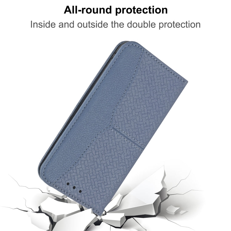 Para Huawei P50 Textura Textura Costura Magnética Horizontal Flip PU Funda de cuero con soporte y ranuras para tarjetas y billetera y cordón (gris)