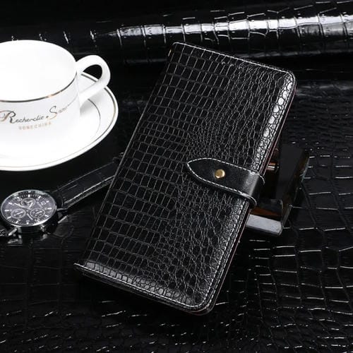 Para Xiaomi Mix 4 Idewei Cocodrilo Textura Horizontal Flip Funda de cuero con soporte y ranuras para tarjeta y billetera (Negro)