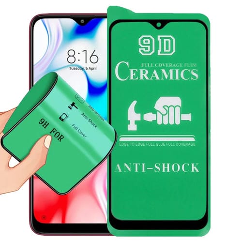 Para Xiaomi Redmi 8 9D Pantalla completa Pegamento completo Película de cerámica