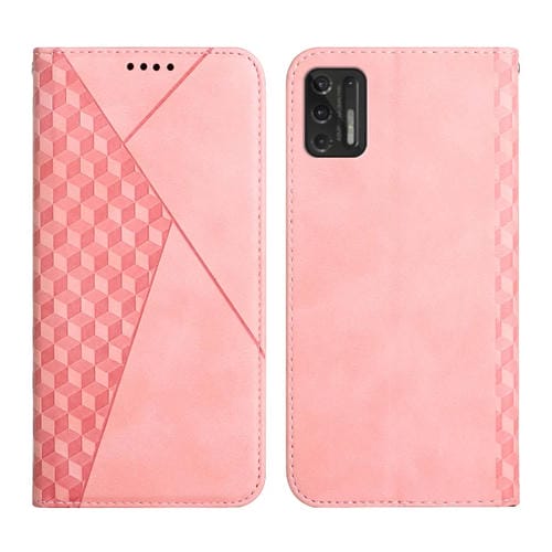 Para Motorola Moto G Stylus 2021 Diamond Pattern Splicing Splicing Feel Magnetic Horizontal Flip Funda de cuero con ranuras y soporte para tarjeta y billetera (oro rosa)