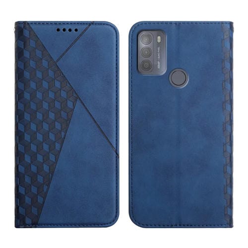 Para Motorola Moto G50 Diamond Pattern Splicing Splicing Steel Magnetic Horizontal Flip Funda de cuero con ranuras y soporte para tarjeta y billetera (azul)