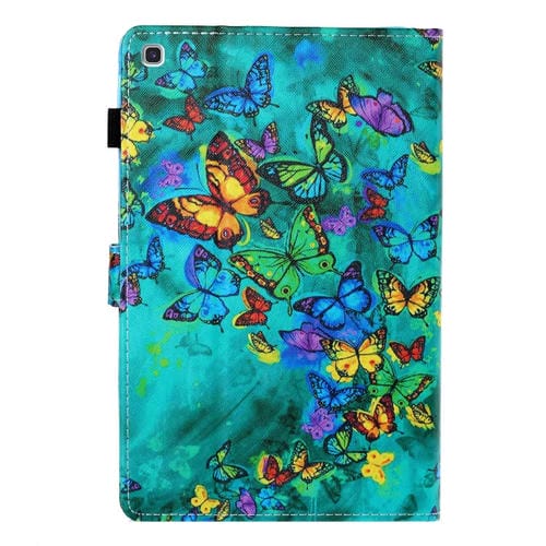 Funda para Galaxy Tab S5E T720 Cuero PU con Tapa Soporte Ranura Tarjeta y Función Suspensión (Mariposa Verde)