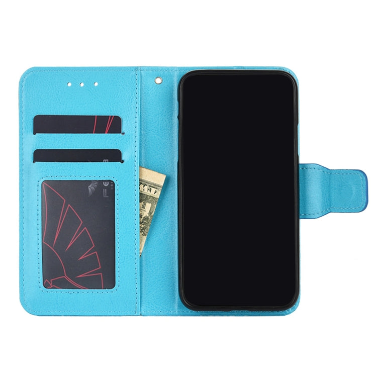 Para Huawei NOVA 4E CRISTAL TEXTURE Horizontal Flip Funda de cuero con soporte y tragamonedas y billetera (azul claro)