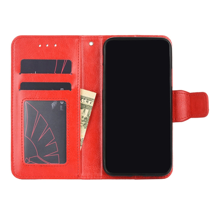 Para Huawei Y9A caja de cuero horizontal de la textura de cristal con soporte y ranuras para tarjetas y billetera (rojo)