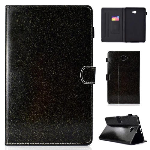 Funda de Cuero Galaxy Tab a 10.1 T580 (2016) con Tapa Horizontal, Soporte y Ranura para Tarjeta (Negro)