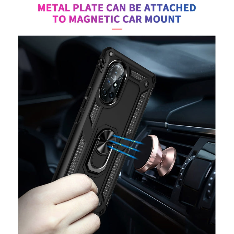 Para Huawei Nova 8 TPU a prueba de golpes TPU + PC Funda telefónica con soporte giratorio de 360 grados (negro)
