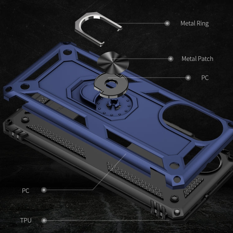 Para Huawei Nova 8 Funda de teléfono a prueba de golpes TPU + PC con soporte giratorio de 360 grados (azul)