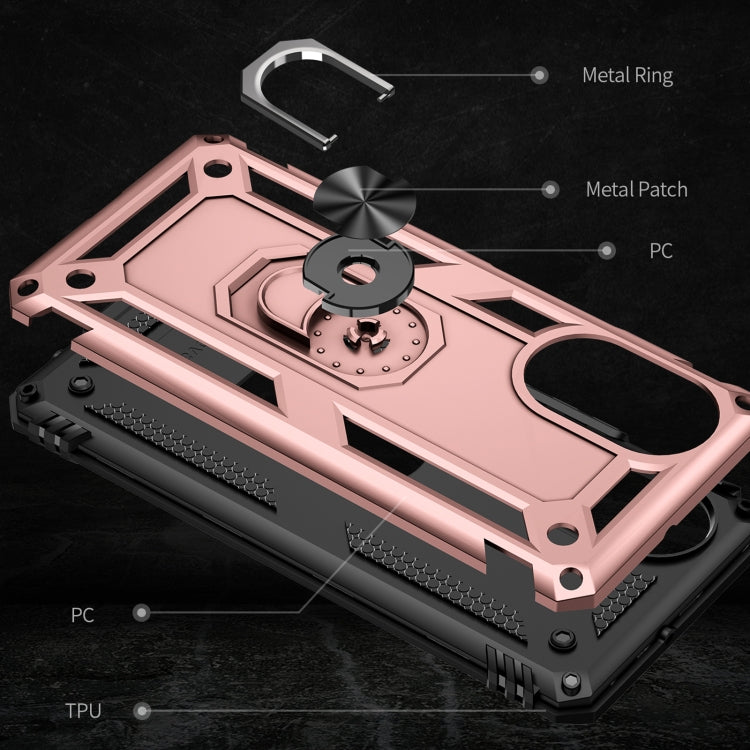 Para Huawei Nova 8 TPU + TPU + PC Funda de teléfono con soporte giratorio de 360 grados (oro rosa)