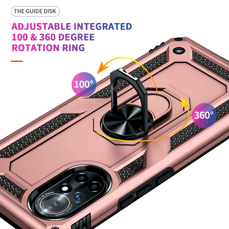 Para Huawei Nova 8 TPU + TPU + PC Funda de teléfono con soporte giratorio de 360 grados (oro rosa)