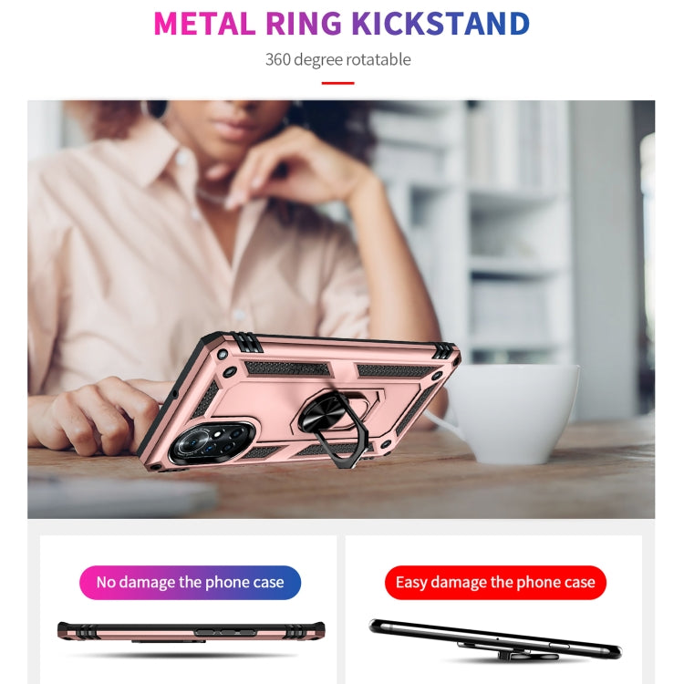 Para Huawei Nova 8 TPU + TPU + PC Funda de teléfono con soporte giratorio de 360 grados (oro rosa)