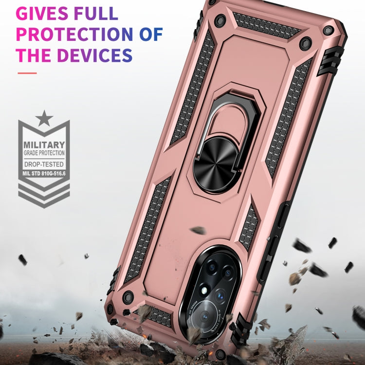 Para Huawei Nova 8 TPU + TPU + PC Funda de teléfono con soporte giratorio de 360 grados (oro rosa)
