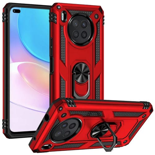 Para Huawei Nova 8i Funda de teléfono TPU + PC a prueba de golpes con soporte giratorio de 360 grados (rojo)
