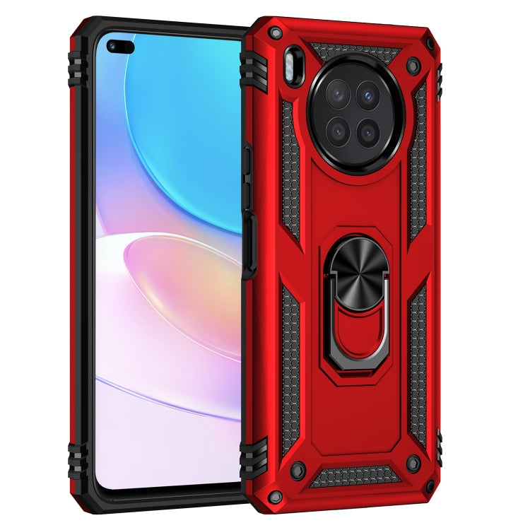 Para Huawei Nova 8i Funda de teléfono TPU + PC a prueba de golpes con soporte giratorio de 360 grados (rojo)