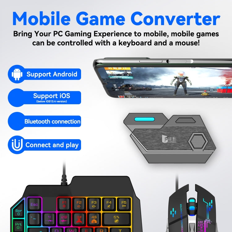 Teclado Convertidor de Ratón Gamwing Mixse Bluetooth 5.0 Juego Herramienta Auxiliar