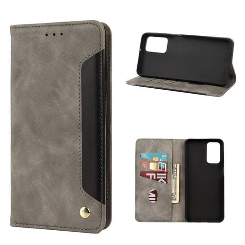 Para Xiaomi Redmi Note 11 PRO Siente la piel SPLICIDO Funda telefónica de cuero (gris)