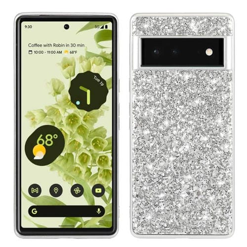 Funda Protectora TPU Glitter Powder para Google Pixel 6 Pro (Plata)