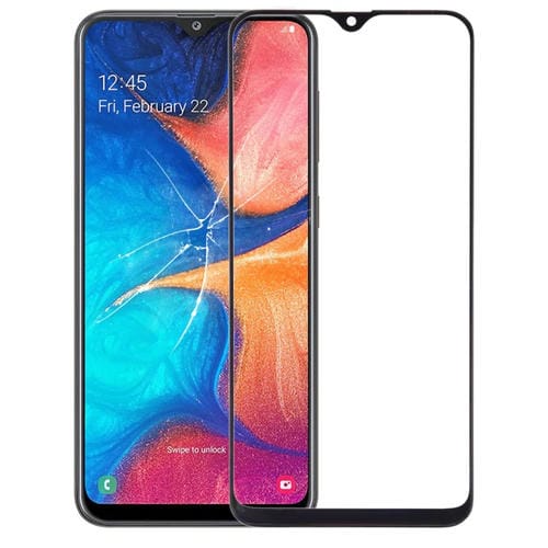 Écran frontal Samsung Galaxy A10e/A20e Lentille en verre extérieure avec adhésif OCA transparent
