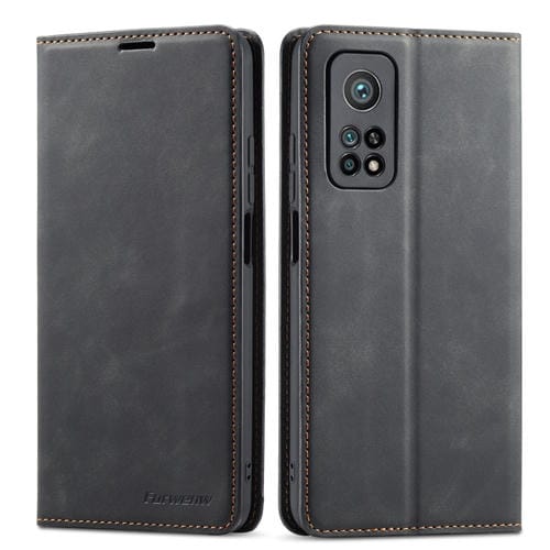 Para Xiaomi Redmi Note 11 4g Global Forwenw Dream Series Borde de aceite Fuerte Magnetismo de cuero funda telefónica (negro)