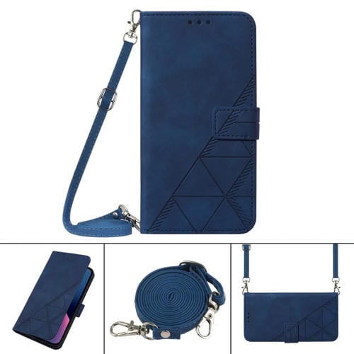 Para Xiaomi Redmi Note 10 PRO / 10 Pro Max Crossbody 3D Funda de cuero de cuero con goma 3D (azul)