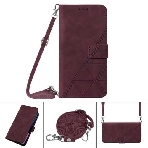 Para Xiaomi MI 11 Lite Crossbody 3D Funda de cuero en relieve en relieve (rojo)