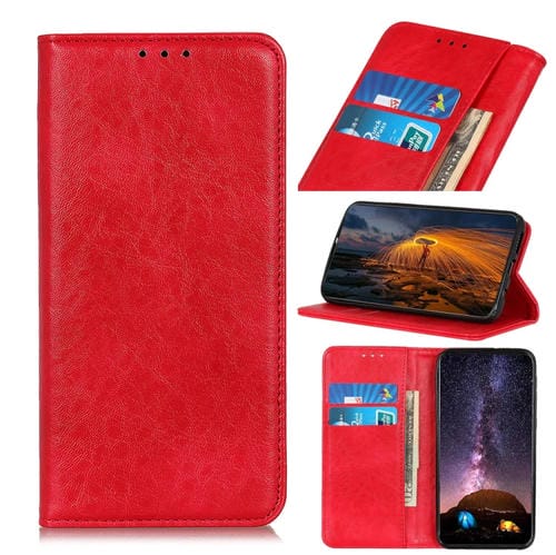 Para Samsung Galaxy M23 / F23 Magnético Crazy Horse Texture Thebet Funda telefónica (rojo)