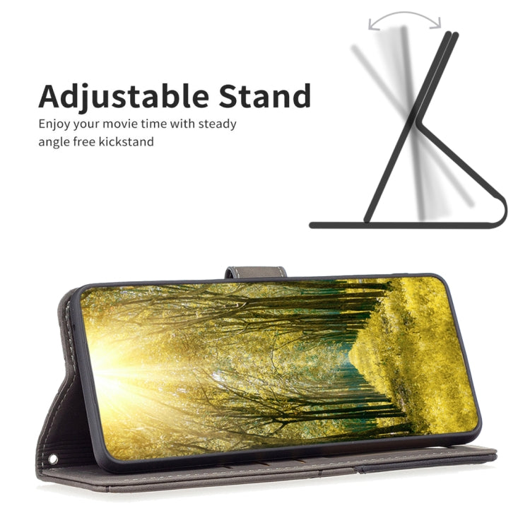 Para Sony Xperia 5 III BF05 Magnetic Buckle Rhombus Texture Case de cuero (gris)