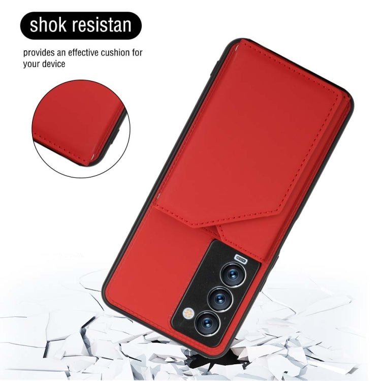 Para Tecno Camon 18 Premier Skin Feel PU + TPU + PC Case de teléfono (rojo)
