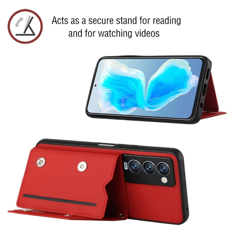 Para Tecno Camon 18 Premier Skin Feel PU + TPU + PC Case de teléfono (rojo)