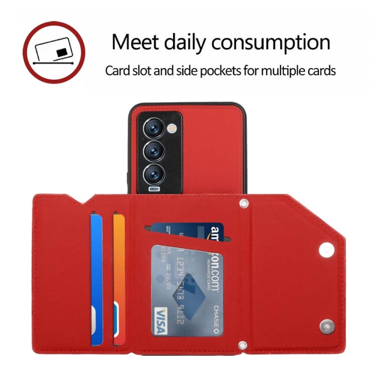 Para Tecno Camon 18 Premier Skin Feel PU + TPU + PC Case de teléfono (rojo)