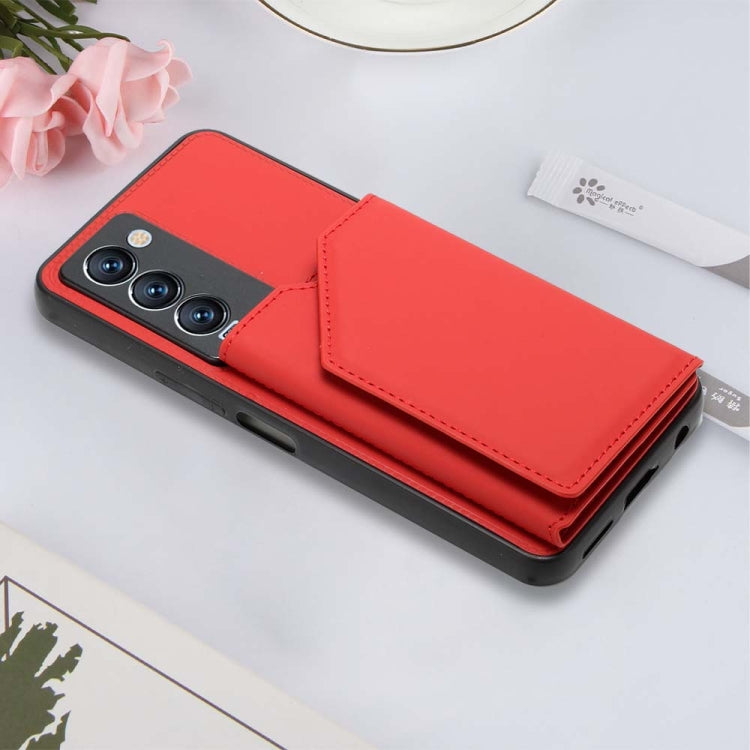 Para Tecno Camon 18 Premier Skin Feel PU + TPU + PC Case de teléfono (rojo)