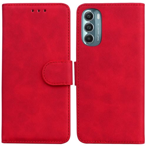 Funda Flip Leather para Motorola Moto G Stylus 5G 2022 Skin Feel Pure Color (Rojo)