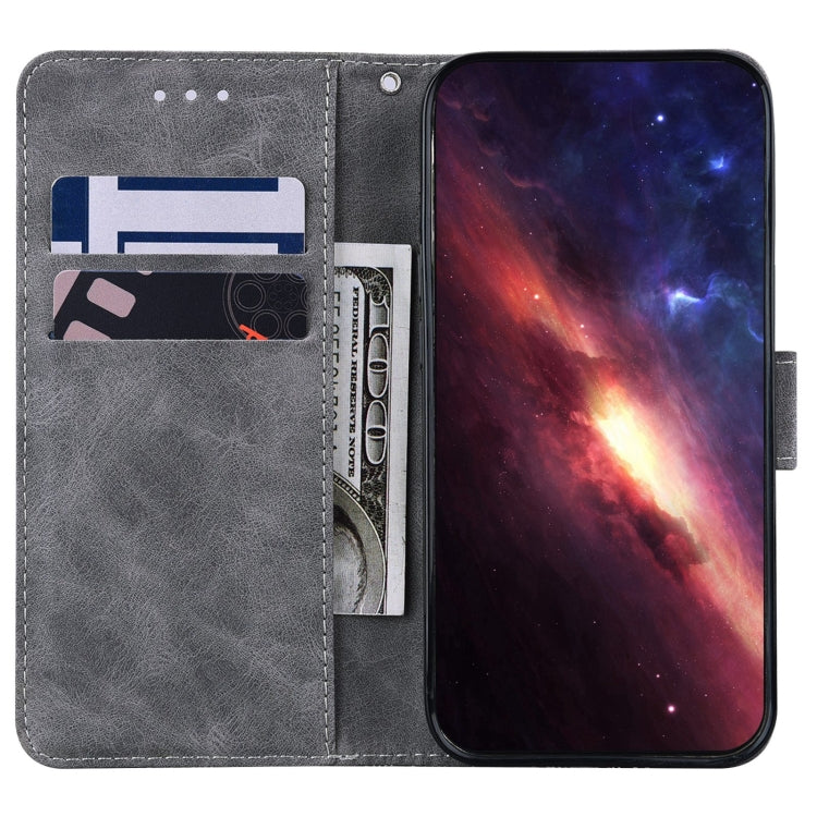 Estuche de Cuero para OnePlus 10R Ace Geometric en Relieve (Gris)