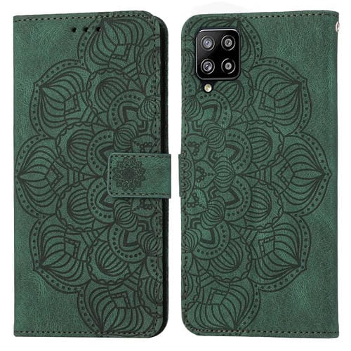 Para Samsung Galaxy A22 4G Mandala Flip Flip Leather Case (verde)
