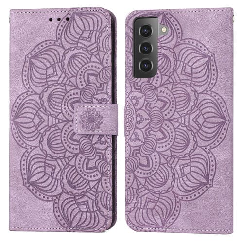 Para Samsung Galaxy S21+ 5G Mandala Flip Flip Leather Case (púrpura)