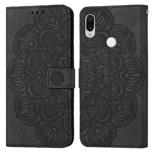 Para Xiaomi Redmi Note 7 / Nota 7 Pro Mandala Flip Flip Leather Case (negro)