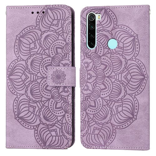 Para Xiaomi Redmi Note 8 Mandala Flip Flip Leather Case (púrpura)