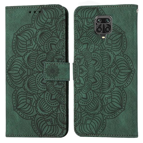Para Xiaomi Redmi Note 9 Pro Mandala Flip Flip Leather Case (verde)